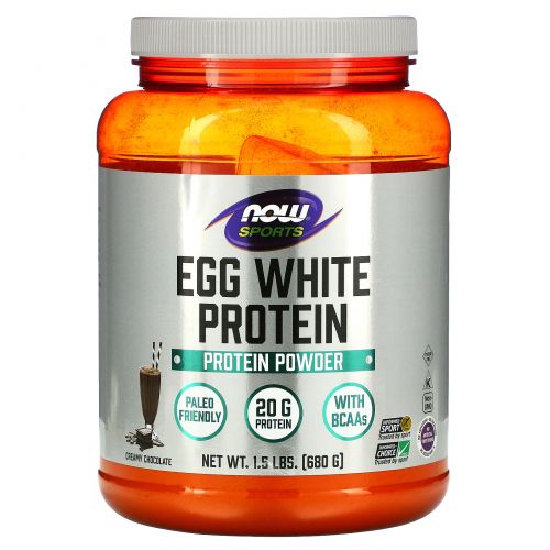 Now Foods, Eggwhite Protein, Creamy Chocolate, 1.5 lbs (680 g)