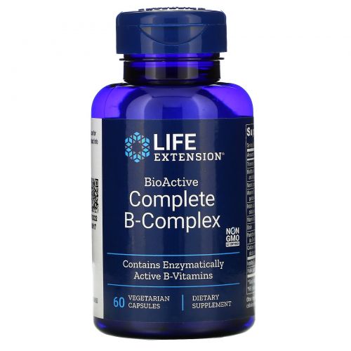 Life Extension, BioActive Complete B-Complex, 60 вегетарианских капсул