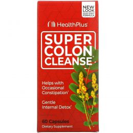 Health Plus Inc., Super Colon Cleanse, средство для очистки кишечника, 500 мг, 60 капсул