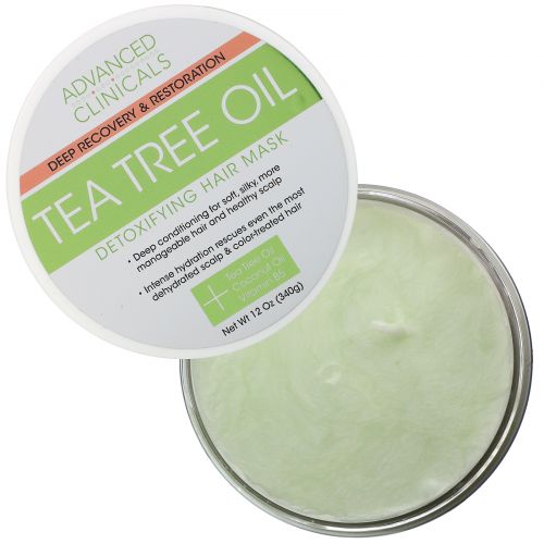 Advanced Clinicals, Tea Tree Oil, Detoxifying Hair Mask, 12 oz (340 g)