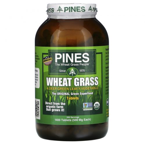 Pines International, Pines, ростки пшеницы, 500 мг, 1400 таблеток