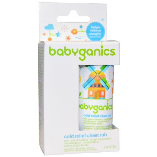 BabyGanics, Мазь для растирания груди при простуде, 0,64 унции (18 г)