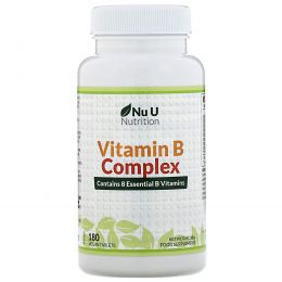 Nu U Nutrition, Комплекс витаминов В, 180 таблеток растительного происхождения