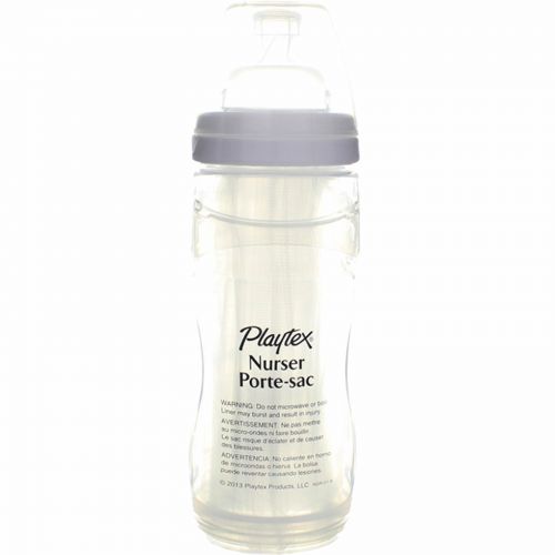 Playtex Baby, Closer to Natural Breast Feeding Bottle, 3M+, Medium, 1 Bottle with 5 Drop-INS Liners, 8-10 oz (236-300 ml)