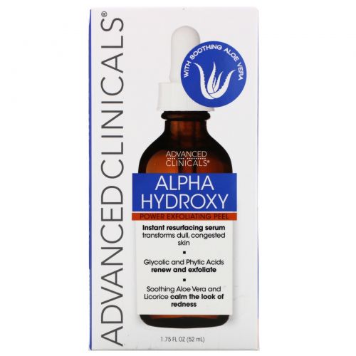 Advanced Clinicals, Alpha Hydroxy, Power Exfoliating Peel, 1.75 fl oz (52 ml)