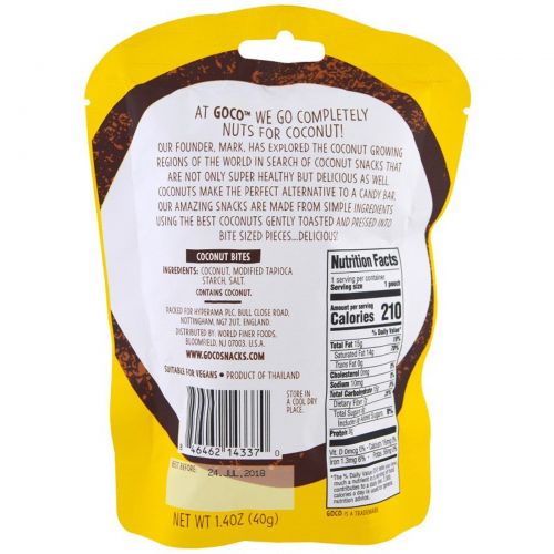 GoCo, Crunchy Coconut Bites, Simply Coconut, 1.4 oz (40 g)