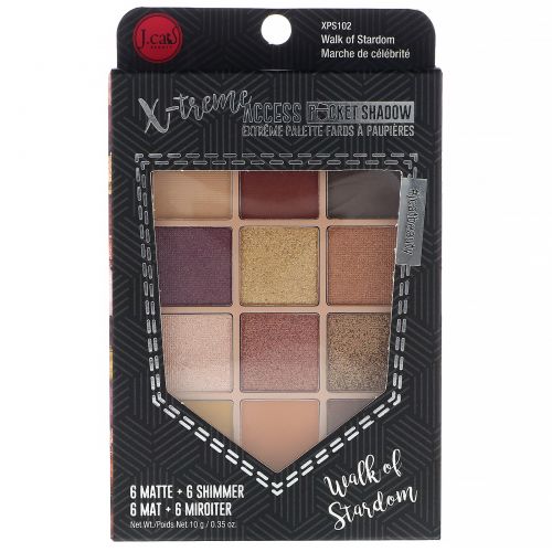 J.Cat Beauty, X-Treme Access Pocket Shadow, палетка теней, оттенок XPS102 Walk of Stardom, 10 г (0,35 унции)