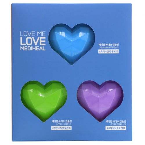 Mediheal, BTS, Bio Capsulin Love Me Mask Set, 3 Sheets,  13 ml Each