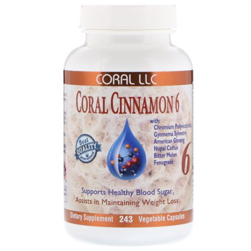 CORAL LLC, Coral Cinnamon 6, 243 Vegetable Capsules