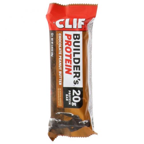 Clif Bar, Builder's Bar, Peanut Butter Cocoa Dipped Double Decker Crisp, 12 Bars, 2.4 oz (68 g) Each