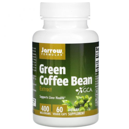 Jarrow Formulas, Экстракт зелёных кофейных зёрен, 60 овощных капсул