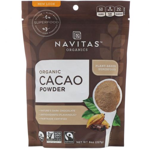 Navitas Organics, Органический порошок какао, 227 г