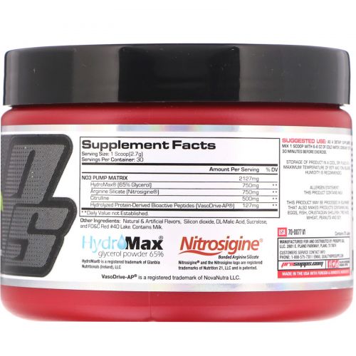 ProSupps, NO3Drive, донатор оксида азота, фруктовый пушн, 81 г