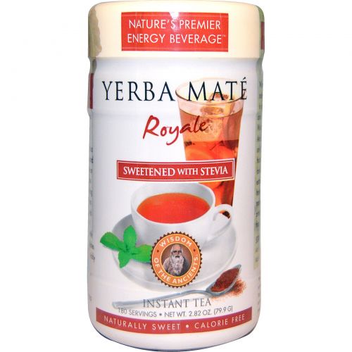 Wisdom Natural, Yerba Mate Royale, подслащенный стевией, чай мгновенного приготовления, 2.82 унции (79,9 г)