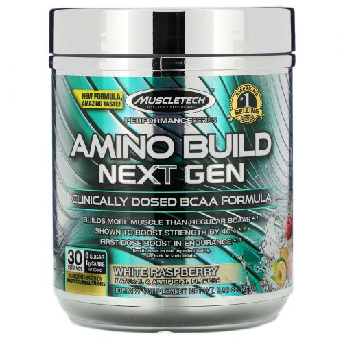 Muscletech, Amino Build, Next Gen, White Raspberry, 9.80 oz (278 g)
