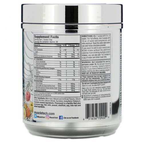 Muscletech, Amino Build, Next Gen, White Raspberry, 9.80 oz (278 g)