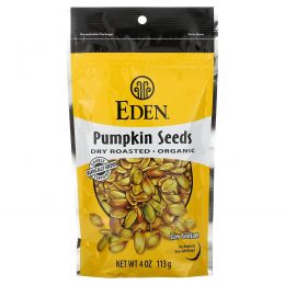 Eden Foods, Органическая продукция, Высушенные, обжаренные тыквенные семечки, 4 унции (113 г)