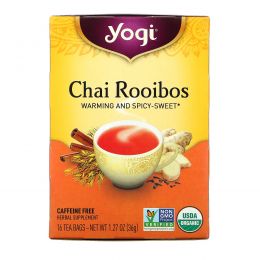 Yogi Tea, Органический чай ройбос без кофеина, 16 чайных пакетиков, 1.27 унций (36 г)