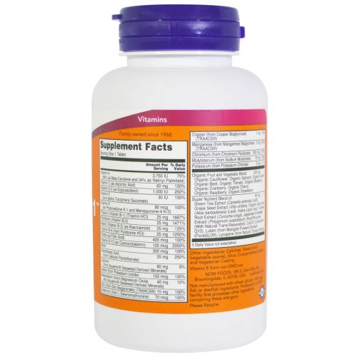 Now Foods, Мультипища 1, 90 таблеток