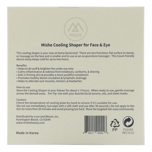 Mishe, Cooling Shaper, Face & Eye, Cactus, 1 Count