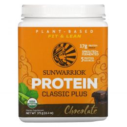 Sunwarrior, Organic, Classic Plus, Chocolate, 13.2 oz (375 g)