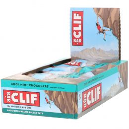 Clif Bar, Энергетические батончики с освежающим вкусом мятного шоколада, 12 шт. по  75г каждый