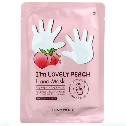 Tony Moly, I'm Lovely Peach, Hand Mask, 1 Pair, 0.56 oz (16 g)