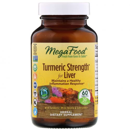 MegaFood, Turmeric Strength для здоровья печени, 60 таблеток