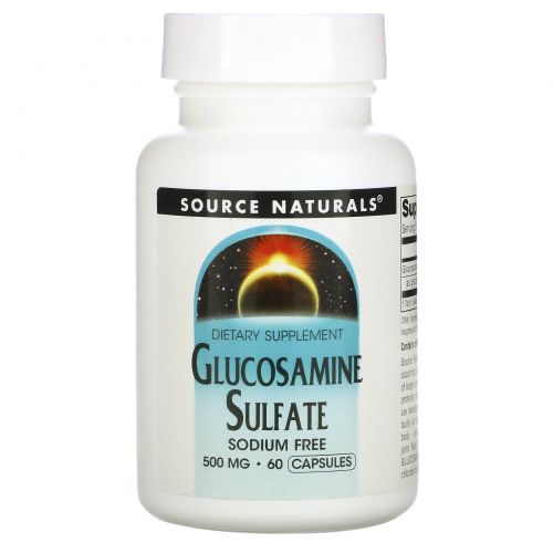 Source Naturals, Глюкозамин сульфат, 500 мг, 60 капсул