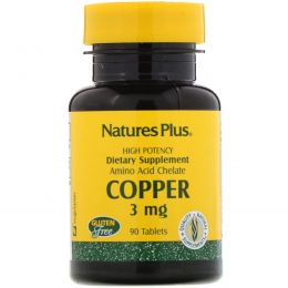 Nature's Plus, Медь, 3 мг, 90 таблеток