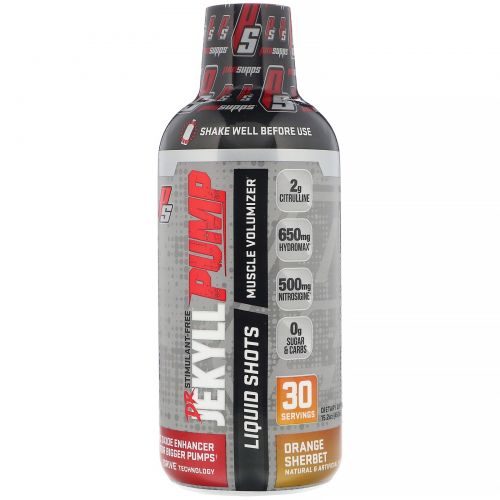 ProSupps, Dr. Jekyll Pump, без стимуляторов, апельсиновый шербет, 450 мл (15,2 унции)