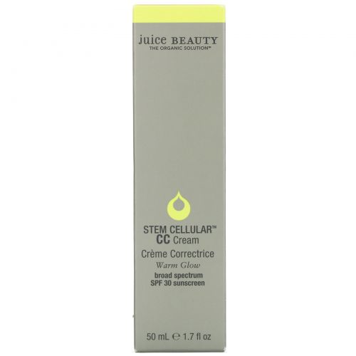 Juice Beauty, Stem Cellular, CC Cream, Creme Correctrice, SPF 30, Warm Glow, 1.7 fl oz (50 ml)