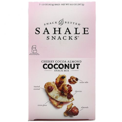 Sahale Snacks, Snack Mix, Cherry Cocoa Almond Coconut, 7 Packs, 1.5 oz (42.5 g) Each