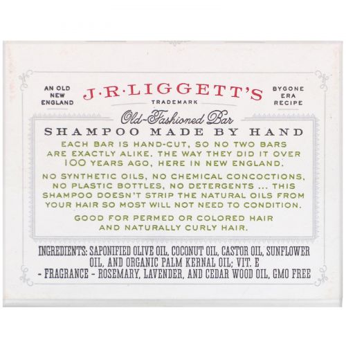 J.R. Liggett's, Традиционный твердый шампунь, травяная формула, 3,5 унции (99 г)