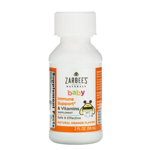 Zarbee's, Baby, Поддержка иммунитета + Vвитамины, натуральный апельсиновый вкус, 2 жидких унции