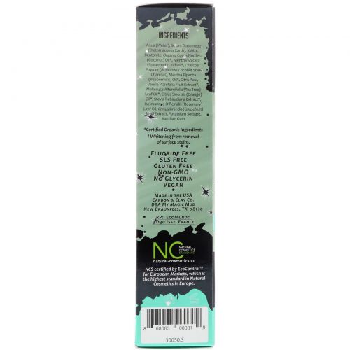 My Magic Mud, Activated Charcoal, Fluoride-Free, Whitening Toothpaste, Spearmint, 4 oz (113 g)