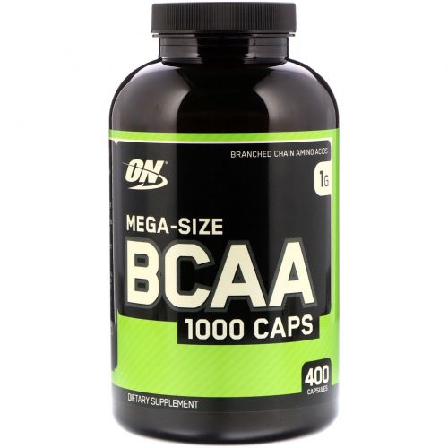 Optimum Nutrition, Капсулы BCAA, большой размер, 1000 мг, 400 капсул