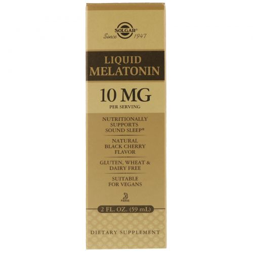 Solgar, Liquid Melatonin, 10mg, Natural Black Cherry, 2oz