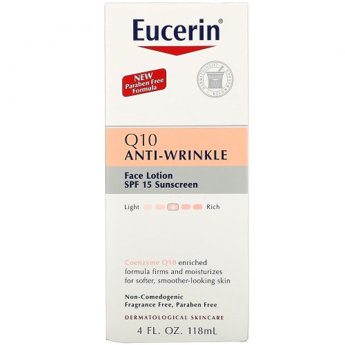 Eucerin, Лосьон с коэнзимом Q10 от морщин с защитой от солнца SPF 15 для чувствительной кожи, 118 мл