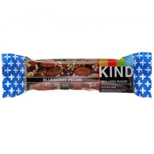 KIND Bars, Plus, Blueberry Pecan + Fiber, 12 Bars, 1.4 oz Each