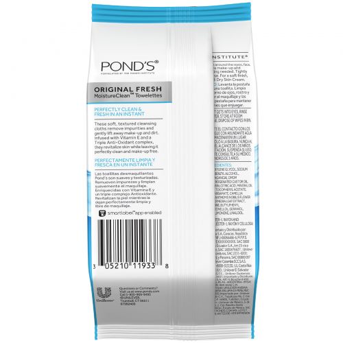 Pond's, Original Fresh, MoistureClean Towelettes, 28 Towelettes