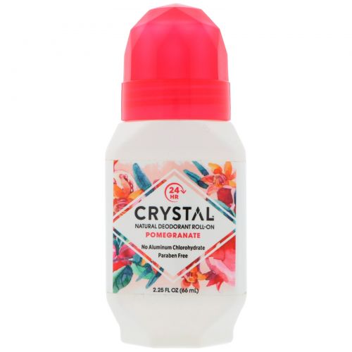 Crystal Body Deodorant, Crystal Essence, минеральный шариковый дезодорант, гранат, 2,25 жидких унций (66 мл)