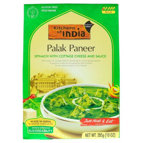 Kitchens of India, Palak Paneer, шпинат с творогом и соусом, 10 унций (285 г)