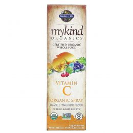Garden of Life, mykind Organics, витамин C, органический спрей, апельсин-мандарин, 2 жидких унций (58 мл)