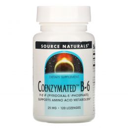 Source Naturals, Витамин B-6 с коферментами, 25 мг под язык, 120 таблеток