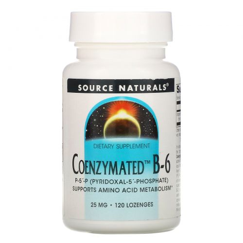 Source Naturals, Витамин B-6 с коферментами, 25 мг под язык, 120 таблеток