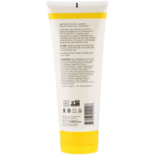 Andalou Naturals, Styling Gel, Brilliant Shine, Medium Hold, Sunflower & Citrus, 6.8 fl oz (200 ml)