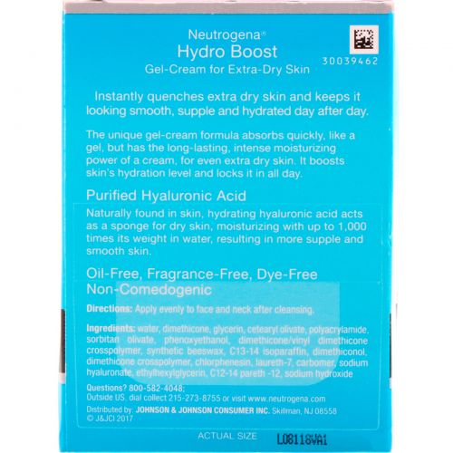 Neutrogena, Hydro Boost, Gel-Cream, Extra-Dry Skin, Fragrance-Free, 1.7 oz (48 g)