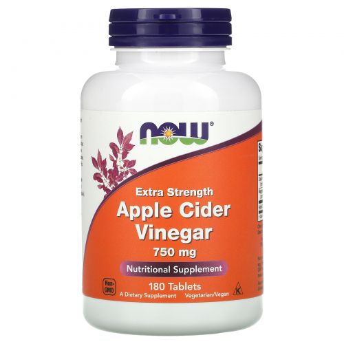 Now Foods, Apple Cider Vinegar, Extra Strength, 750 mg , 180 Tablets