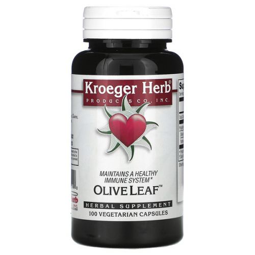 Kroeger Herb Co, Оливковые листья, 100 вегетарианских капсул